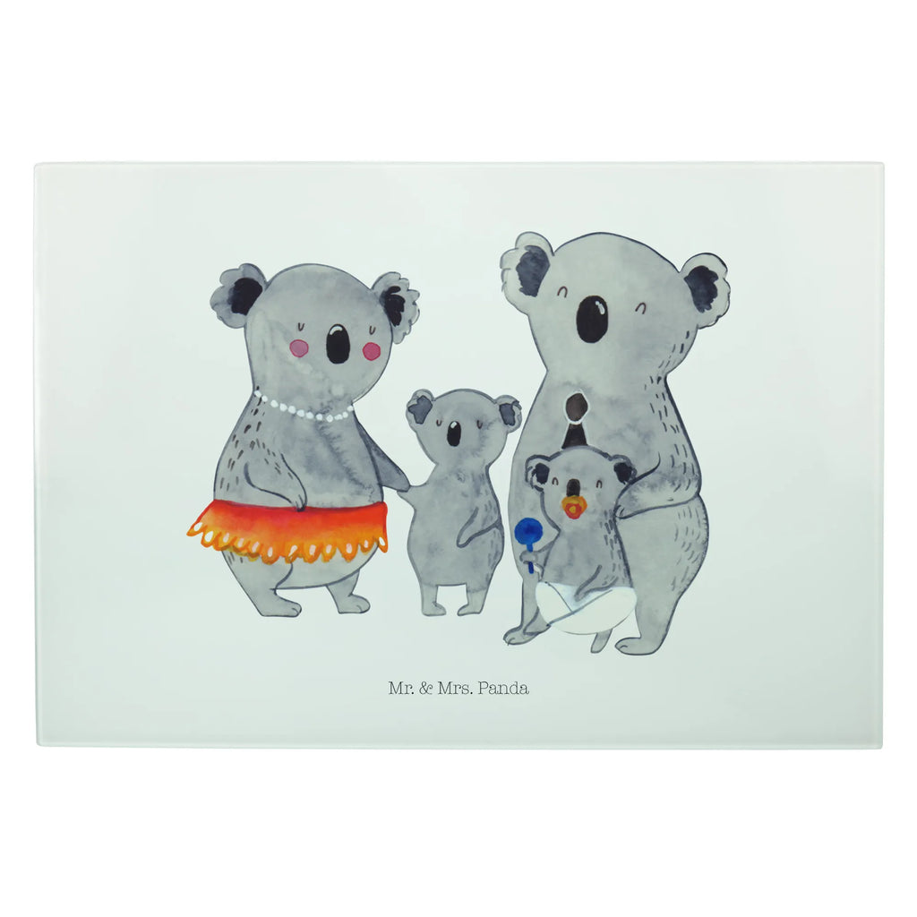 Glasschneidebrett Koala Familie Glasschneidebrett, Schneidebrett, Familie, Vatertag, Muttertag, Bruder, Schwester, Mama, Papa, Oma, Opa, Koala, Koalas, Family, Kinder, Geschwister, Familienleben