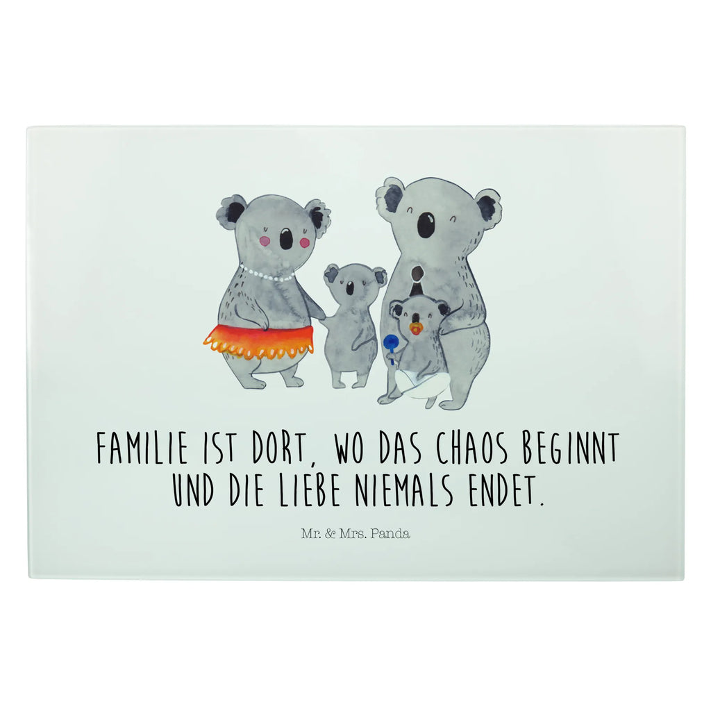 Glasschneidebrett Koala Familie Glasschneidebrett, Schneidebrett, Familie, Vatertag, Muttertag, Bruder, Schwester, Mama, Papa, Oma, Opa, Koala, Koalas, Family, Kinder, Geschwister, Familienleben