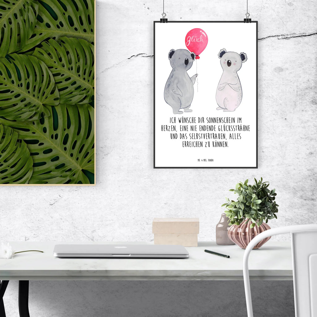 Poster Koala Luftballon Poster, Wandposter, Bild, Wanddeko, Küchenposter, Kinderposter, Wanddeko Bild, Raumdekoration, Wanddekoration, Handgemaltes Poster, Mr. & Mrs. Panda Poster, Designposter, Kunstdruck, Posterdruck, Koala, Koalabär, Luftballon, Party, Geburtstag, Geschenk