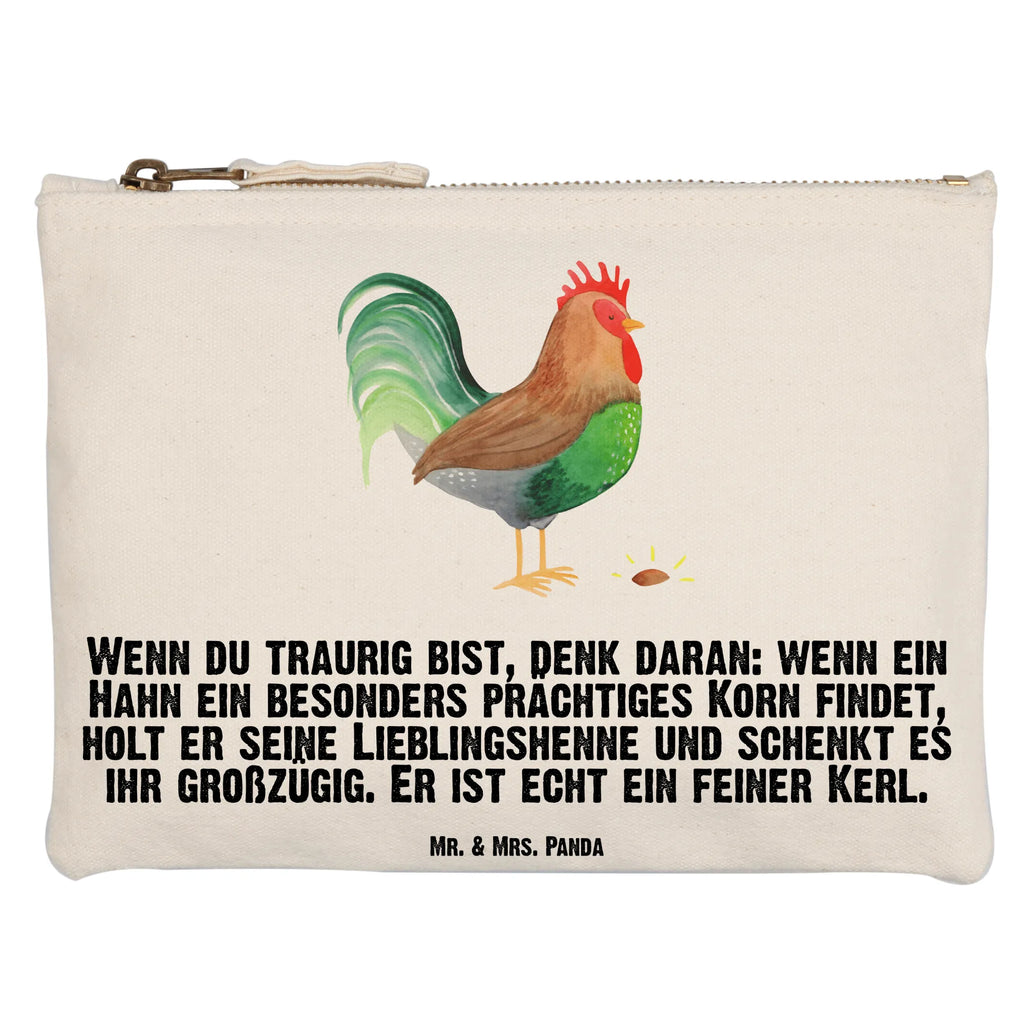 Schminktasche Hahn mit Korn Schminktasche, Kosmetiktasche, Kosmetikbeutel, Stiftemäppchen, Etui, Federmappe, Makeup, XXL, Schminketui, Kosmetiketui, Schlamperetui, Bauernhof, Hoftiere, Landwirt, Landwirtin, Hahn, Korn, Henne, Eier, Natur