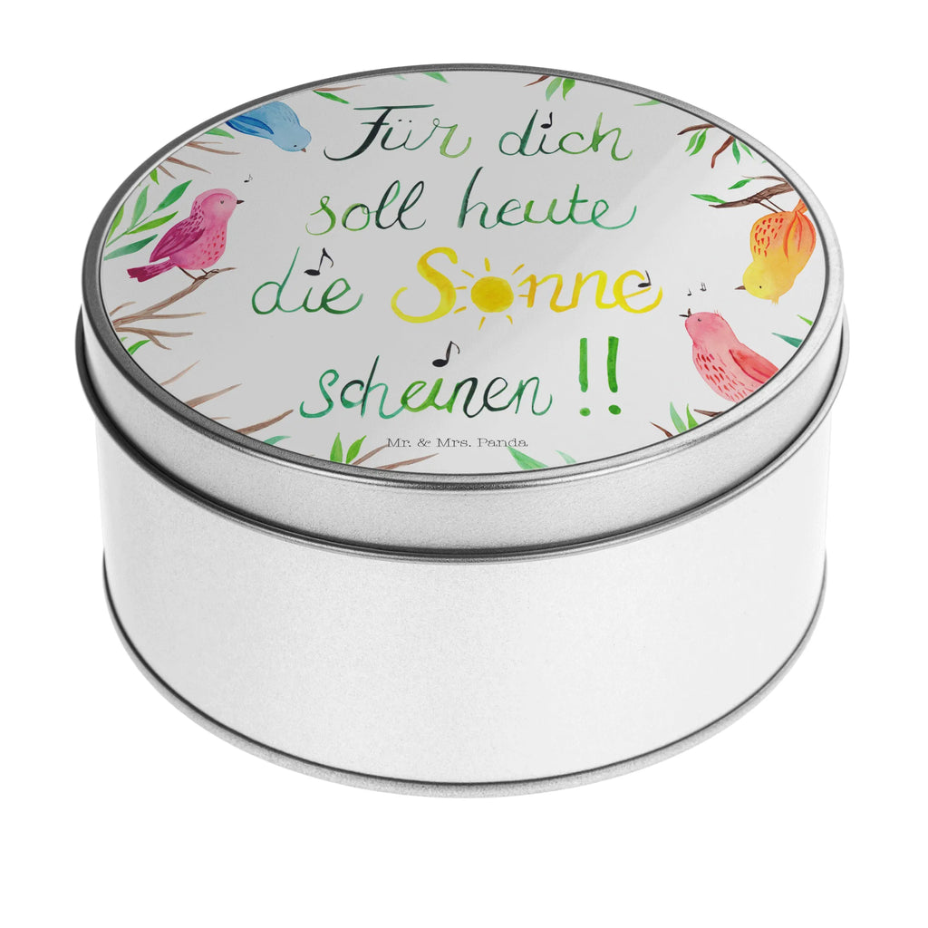 Blechdose rund Vögel Sonne Metalldose, Keksdose, Dose, Vorratsdose, Geschenkbox, Lunchbox, Aufbewahrungsbox, Vorratsdosen, Metallkiste, Metallbox, Metallboxen, Aufbewahrungskiste, Geschenkkiste, Blechdosen mit Deckel, Metallkiste mit Deckel, Vorratsdosen mit Deckel, Metall Dose, Blumen Deko, Frühlings Deko, Sommer Deko, Dekoration, positive Botschaft, Naturliebhaber, Outdoor, Natur, Abenteuer