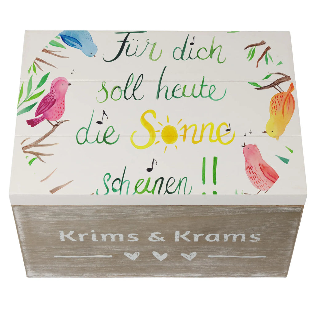 Holzkiste Vögel Sonne Holzkiste, Kiste, Schatzkiste, Truhe, Schatulle, XXL, Erinnerungsbox, Erinnerungskiste, Dekokiste, Aufbewahrungsbox, Geschenkbox, Geschenkdose, Blumen Deko, Frühlings Deko, Sommer Deko, Dekoration, positive Botschaft, Naturliebhaber, Outdoor, Natur, Abenteuer