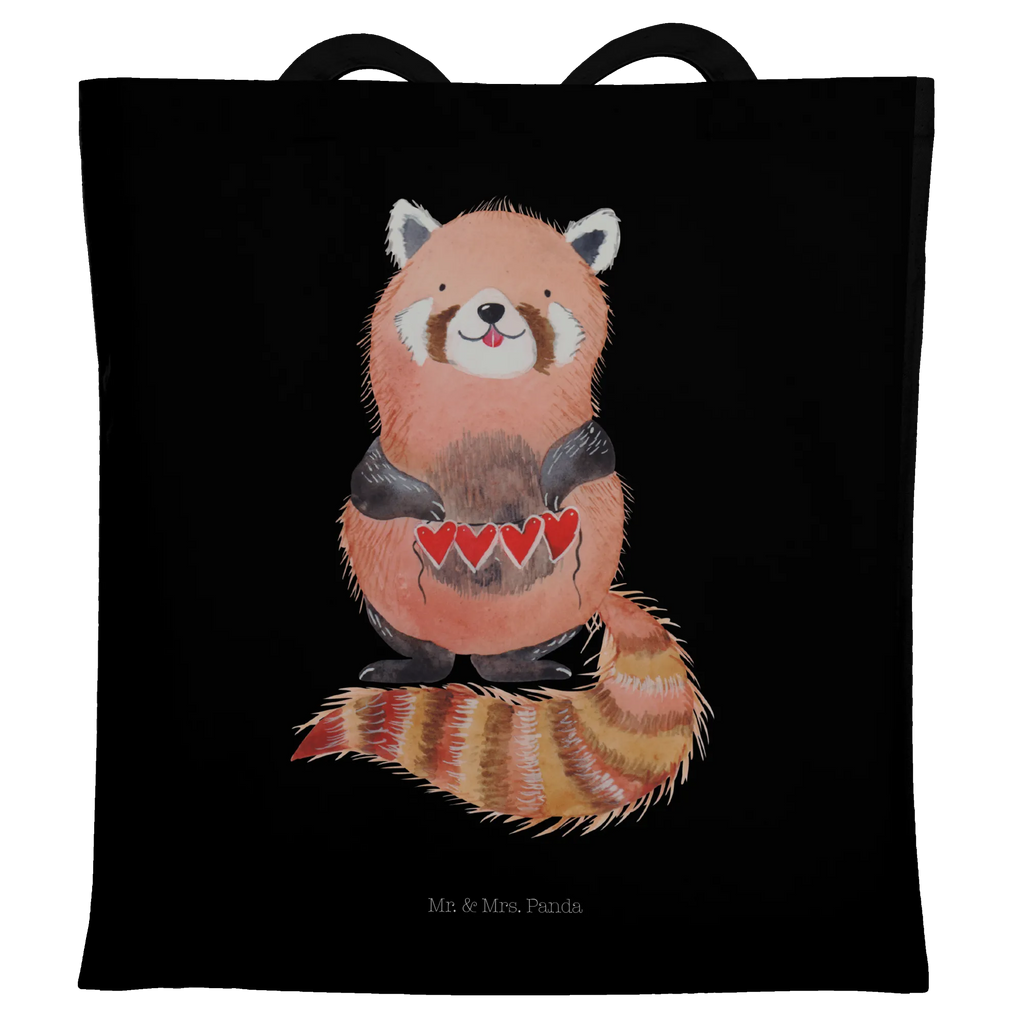 Tragetasche Roter Panda Beuteltasche, Beutel, Einkaufstasche, Jutebeutel, Stoffbeutel, Tasche, Shopper, Umhängetasche, Strandtasche, Schultertasche, Stofftasche, Tragetasche, Badetasche, Jutetasche, Einkaufstüte, Laptoptasche, Tiermotive, Gute Laune, lustige Sprüche, Tiere, Panda, Liebe, Rot, Herz, Liebling, Lieblingsmensch