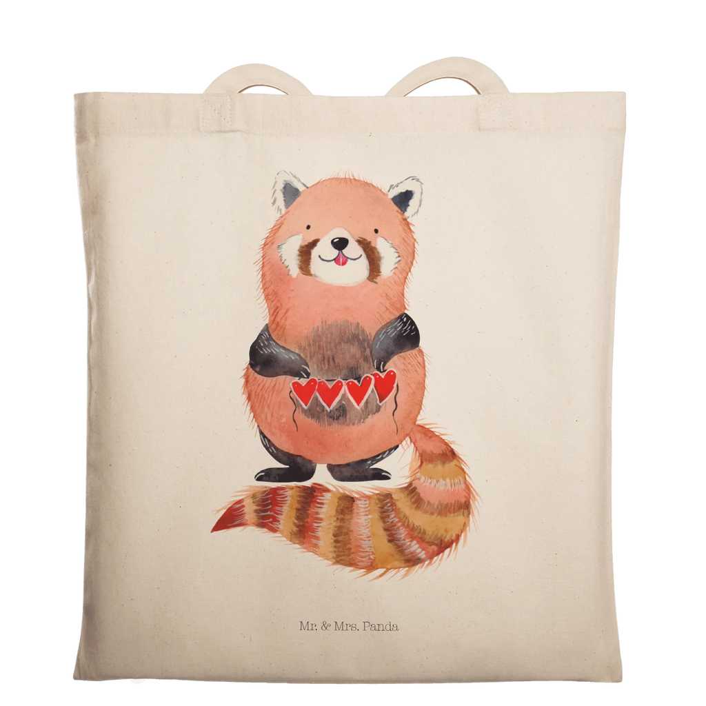 Tragetasche Roter Panda Beuteltasche, Beutel, Einkaufstasche, Jutebeutel, Stoffbeutel, Tasche, Shopper, Umhängetasche, Strandtasche, Schultertasche, Stofftasche, Tragetasche, Badetasche, Jutetasche, Einkaufstüte, Laptoptasche, Tiermotive, Gute Laune, lustige Sprüche, Tiere, Panda, Liebe, Rot, Herz, Liebling, Lieblingsmensch