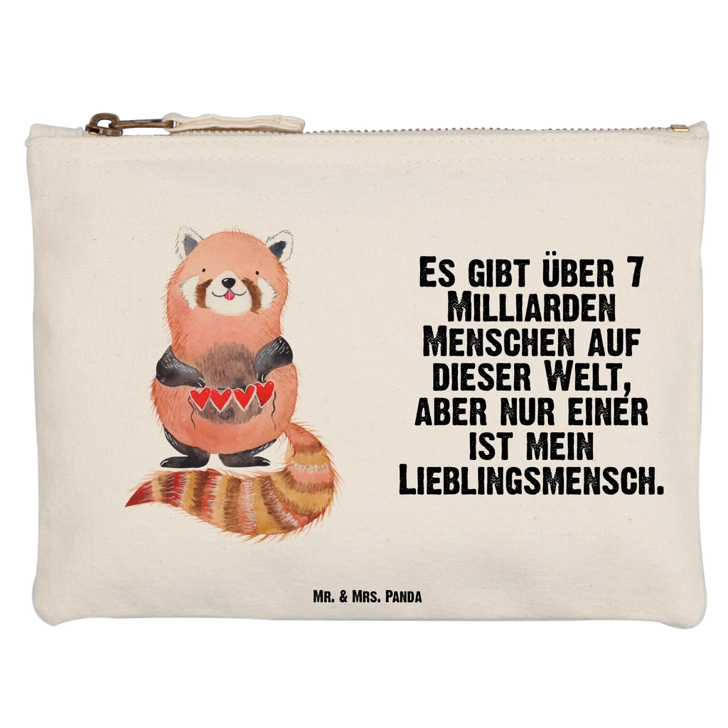 Schminktasche Roter Panda Schminktasche, Kosmetiktasche, Kosmetikbeutel, Stiftemäppchen, Etui, Federmappe, Makeup, XXL, Schminketui, Kosmetiketui, Schlamperetui, Tiermotive, Gute Laune, lustige Sprüche, Tiere, Panda, Liebe, Rot, Herz, Liebling, Lieblingsmensch