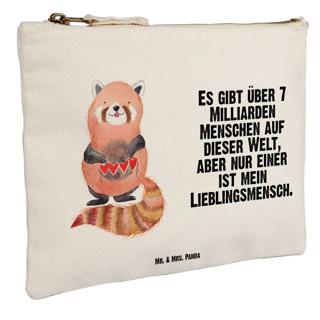 Schminktasche Roter Panda Schminktasche, Kosmetiktasche, Kosmetikbeutel, Stiftemäppchen, Etui, Federmappe, Makeup, XXL, Schminketui, Kosmetiketui, Schlamperetui, Tiermotive, Gute Laune, lustige Sprüche, Tiere, Panda, Liebe, Rot, Herz, Liebling, Lieblingsmensch