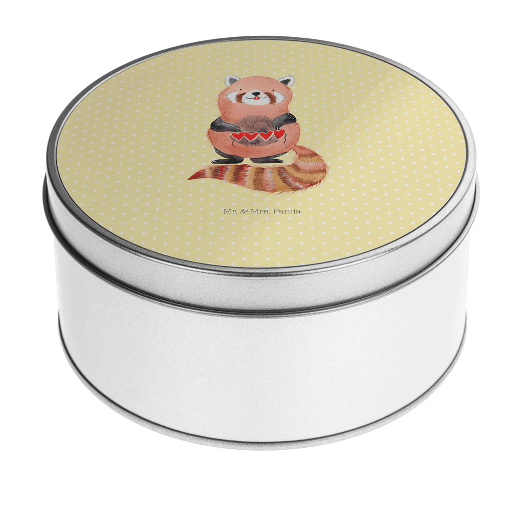 Blechdose rund Roter Panda Metalldose, Keksdose, Dose, Vorratsdose, Geschenkbox, Lunchbox, Aufbewahrungsbox, Vorratsdosen, Metallkiste, Metallbox, Metallboxen, Aufbewahrungskiste, Geschenkkiste, Blechdosen mit Deckel, Metallkiste mit Deckel, Vorratsdosen mit Deckel, Metall Dose, Tiermotive, Gute Laune, lustige Sprüche, Tiere, Panda, Liebe, Rot, Herz, Liebling, Lieblingsmensch