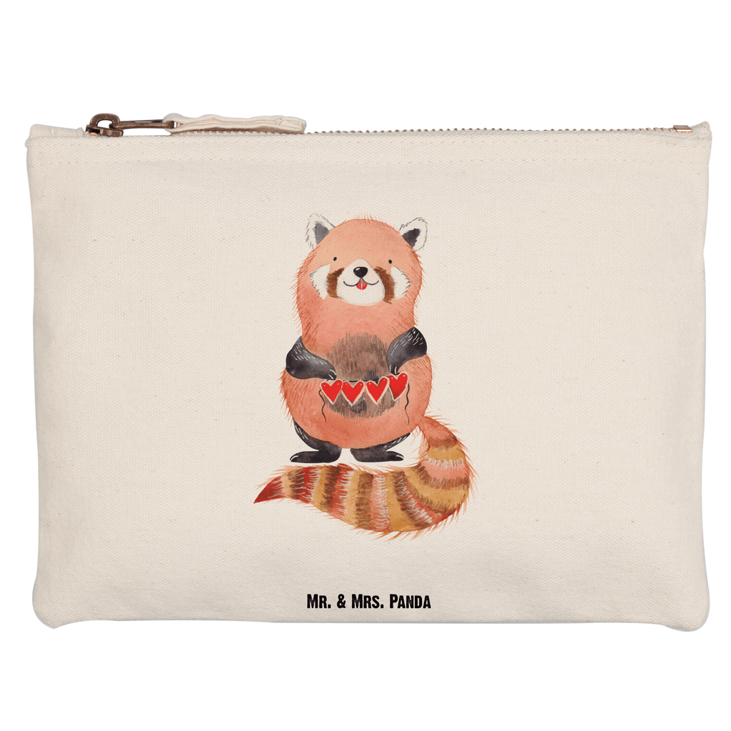 Schminktasche Roter Panda Schminktasche, Kosmetiktasche, Kosmetikbeutel, Stiftemäppchen, Etui, Federmappe, Makeup, XXL, Schminketui, Kosmetiketui, Schlamperetui, Tiermotive, Gute Laune, lustige Sprüche, Tiere, Panda, Liebe, Rot, Herz, Liebling, Lieblingsmensch