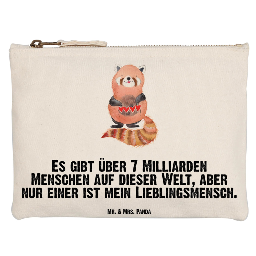 Schminktasche Roter Panda Schminktasche, Kosmetiktasche, Kosmetikbeutel, Stiftemäppchen, Etui, Federmappe, Makeup, XXL, Schminketui, Kosmetiketui, Schlamperetui, Tiermotive, Gute Laune, lustige Sprüche, Tiere, Panda, Liebe, Rot, Herz, Liebling, Lieblingsmensch