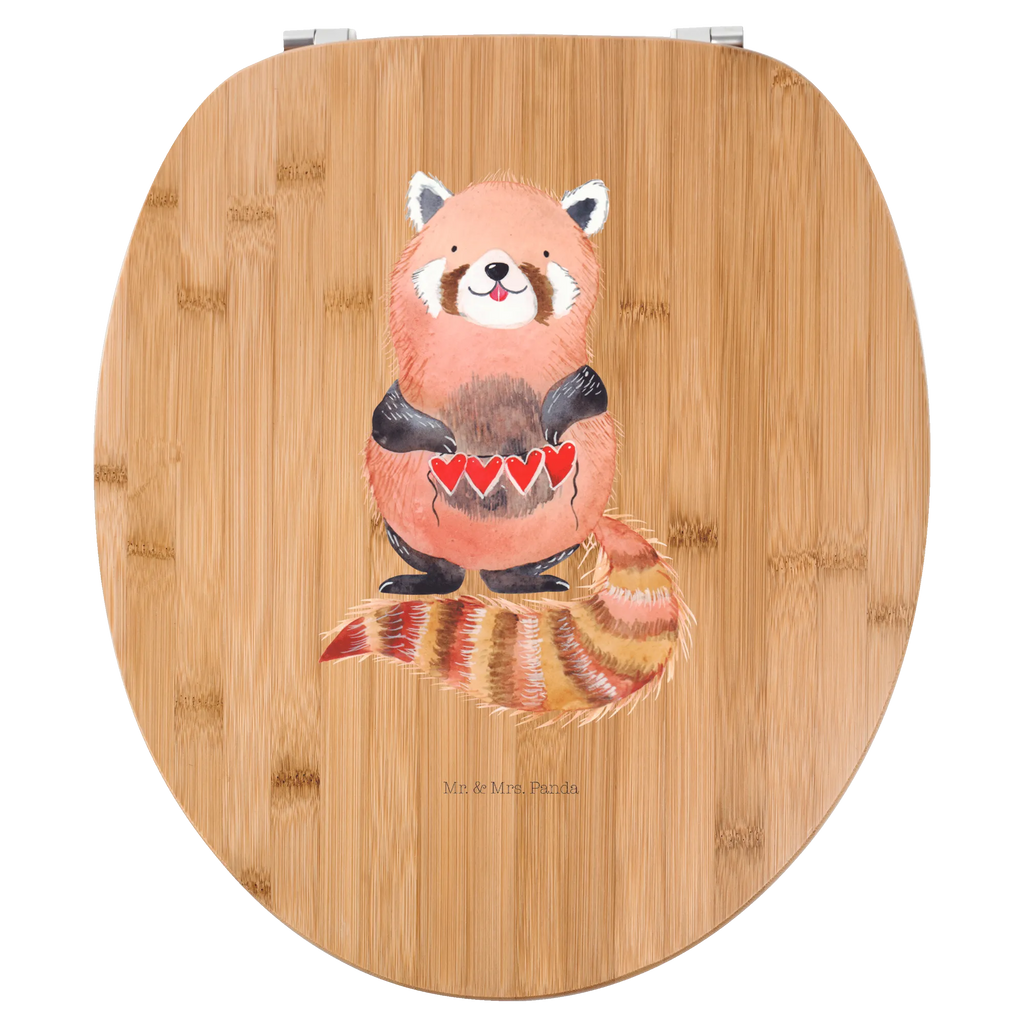 Motiv WC Sitz Roter Panda Klobrille, Klodeckel, Toilettendeckel, WC-Sitz, Toilette, Tiermotive, Gute Laune, lustige Sprüche, Tiere, Panda, Liebe, Rot, Herz, Liebling, Lieblingsmensch