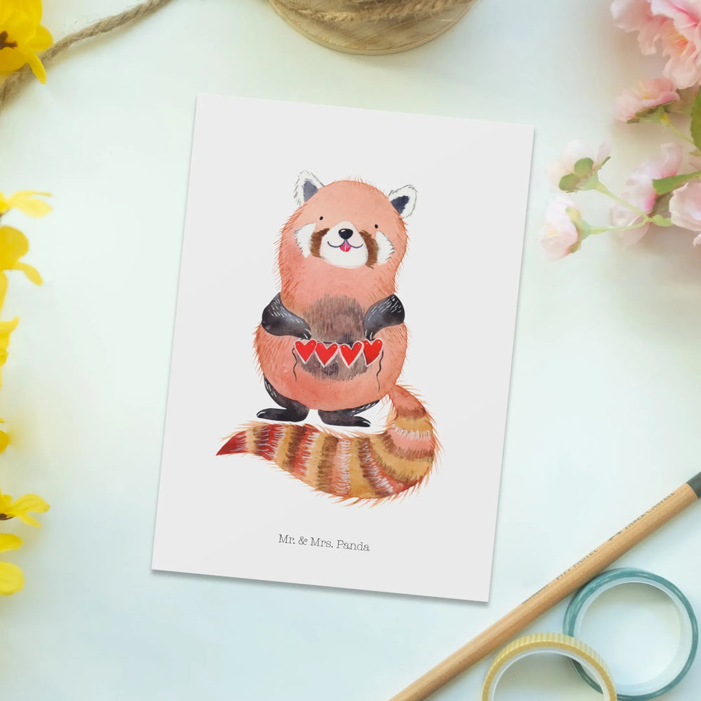 Postkarte Roter Panda Postkarte, Karte, Geschenkkarte, Grußkarte, Einladung, Ansichtskarte, Geburtstagskarte, Einladungskarte, Dankeskarte, Ansichtskarten, Einladung Geburtstag, Einladungskarten Geburtstag, Tiermotive, Gute Laune, lustige Sprüche, Tiere, Panda, Liebe, Rot, Herz, Liebling, Lieblingsmensch