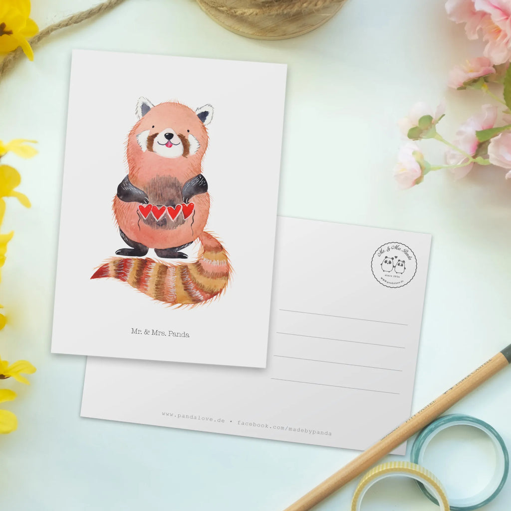 Postkarte Roter Panda Postkarte, Karte, Geschenkkarte, Grußkarte, Einladung, Ansichtskarte, Geburtstagskarte, Einladungskarte, Dankeskarte, Ansichtskarten, Einladung Geburtstag, Einladungskarten Geburtstag, Tiermotive, Gute Laune, lustige Sprüche, Tiere, Panda, Liebe, Rot, Herz, Liebling, Lieblingsmensch