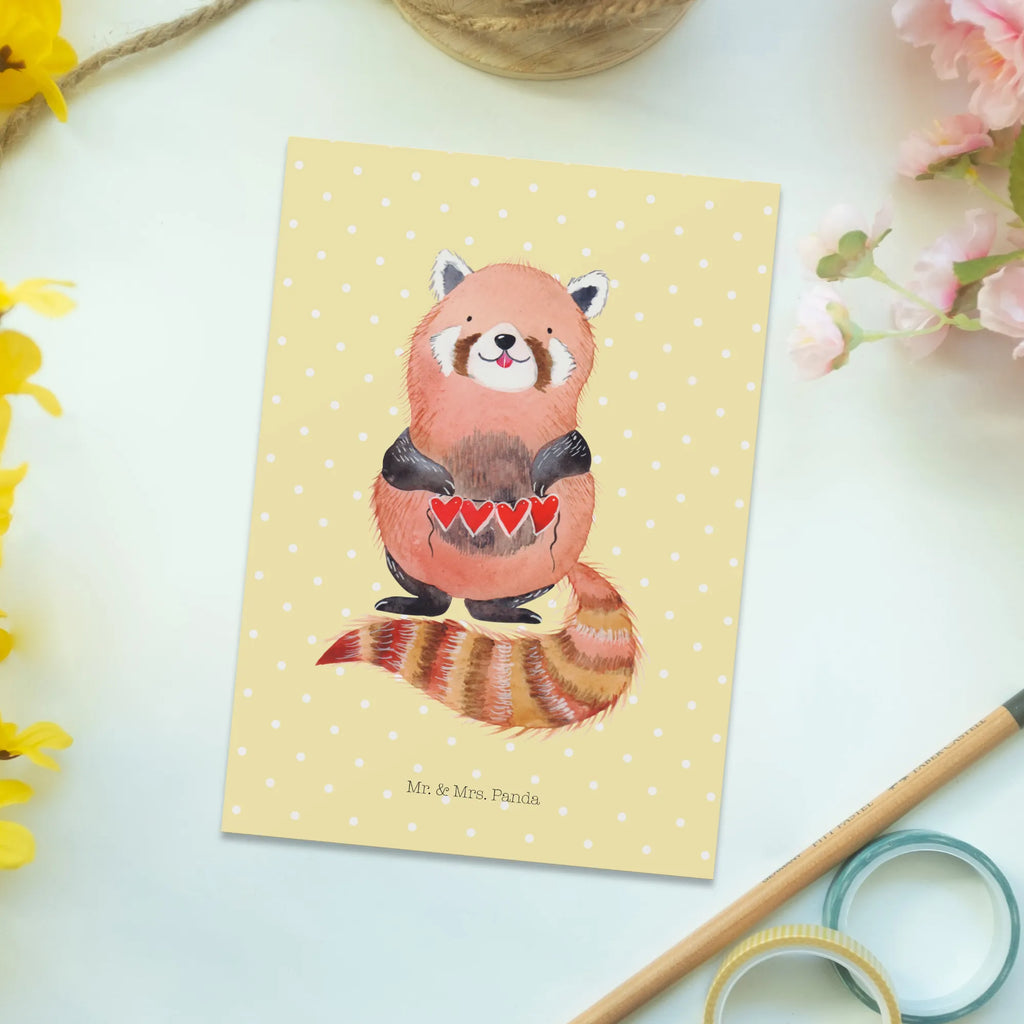 Postkarte Roter Panda Postkarte, Karte, Geschenkkarte, Grußkarte, Einladung, Ansichtskarte, Geburtstagskarte, Einladungskarte, Dankeskarte, Ansichtskarten, Einladung Geburtstag, Einladungskarten Geburtstag, Tiermotive, Gute Laune, lustige Sprüche, Tiere, Panda, Liebe, Rot, Herz, Liebling, Lieblingsmensch