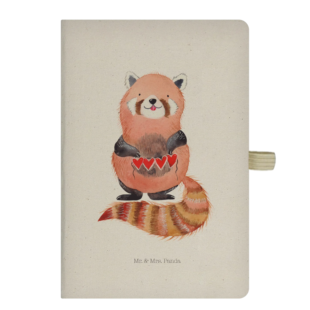 Baumwoll Notizbuch Roter Panda Notizen, Eintragebuch, Tagebuch, Notizblock, Adressbuch, Journal, Kladde, Skizzenbuch, Notizheft, Schreibbuch, Schreibheft, Tiermotive, Gute Laune, lustige Sprüche, Tiere, Panda, Liebe, Rot, Herz, Liebling, Lieblingsmensch