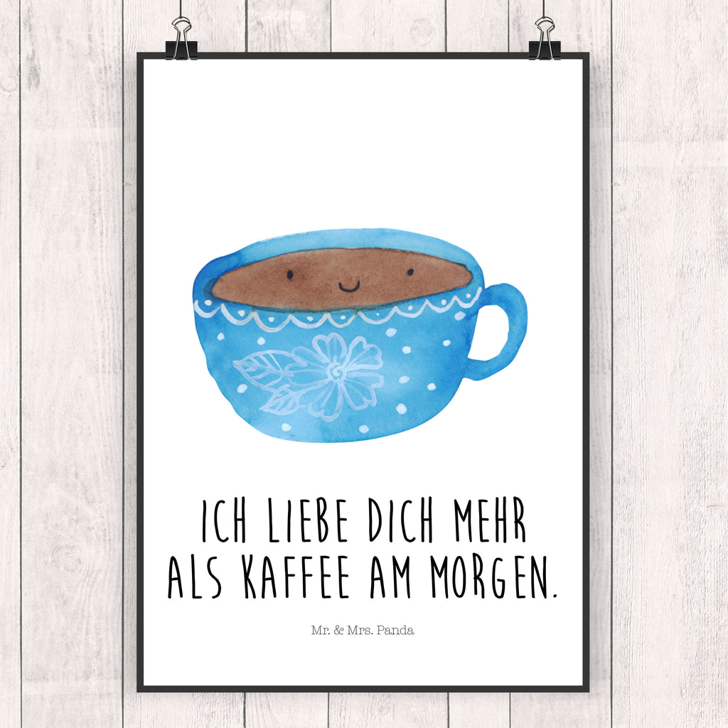 Poster Kaffee Tasse Poster, Wandposter, Bild, Wanddeko, Küchenposter, Kinderposter, Wanddeko Bild, Raumdekoration, Wanddekoration, Handgemaltes Poster, Mr. & Mrs. Panda Poster, Designposter, Kunstdruck, Posterdruck, Tiermotive, Gute Laune, lustige Sprüche, Tiere, Kaffee, Tasse, Liebe, Geschmack, Genuss, Glücklich