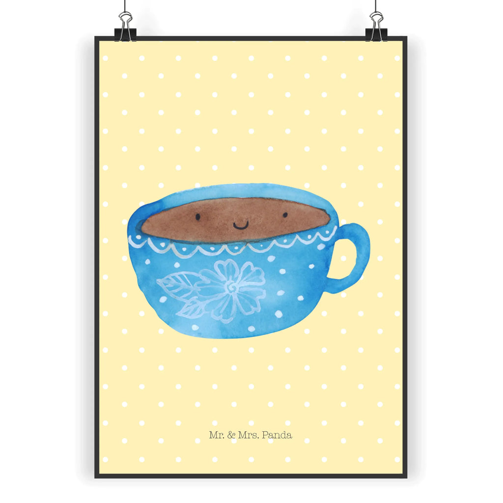 Poster Kaffee Tasse Poster, Wandposter, Bild, Wanddeko, Küchenposter, Kinderposter, Wanddeko Bild, Raumdekoration, Wanddekoration, Handgemaltes Poster, Mr. & Mrs. Panda Poster, Designposter, Kunstdruck, Posterdruck, Tiermotive, Gute Laune, lustige Sprüche, Tiere, Kaffee, Tasse, Liebe, Geschmack, Genuss, Glücklich