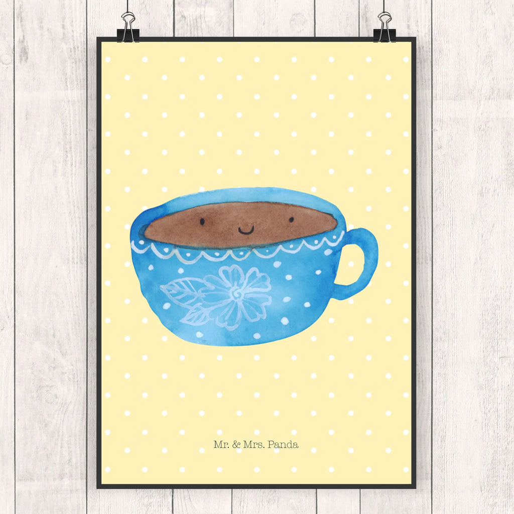 Poster Kaffee Tasse Poster, Wandposter, Bild, Wanddeko, Küchenposter, Kinderposter, Wanddeko Bild, Raumdekoration, Wanddekoration, Handgemaltes Poster, Mr. & Mrs. Panda Poster, Designposter, Kunstdruck, Posterdruck, Tiermotive, Gute Laune, lustige Sprüche, Tiere, Kaffee, Tasse, Liebe, Geschmack, Genuss, Glücklich