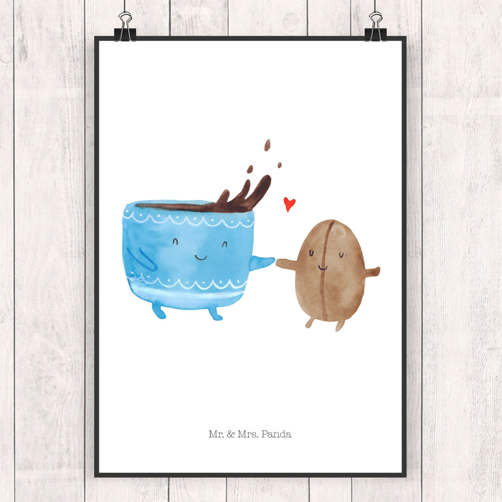 Poster Kaffee Bohne Poster, Wandposter, Bild, Wanddeko, Küchenposter, Kinderposter, Wanddeko Bild, Raumdekoration, Wanddekoration, Handgemaltes Poster, Mr. & Mrs. Panda Poster, Designposter, Kunstdruck, Posterdruck, Tiermotive, Gute Laune, lustige Sprüche, Tiere, Kaffee, Kaffeebohne, Genuss, Zufriedenheit, Glück