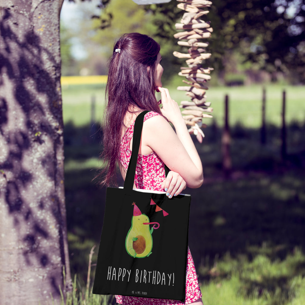 Tragetasche Avocado Birthday Beuteltasche, Beutel, Einkaufstasche, Jutebeutel, Stoffbeutel, Tasche, Shopper, Umhängetasche, Strandtasche, Schultertasche, Stofftasche, Tragetasche, Badetasche, Jutetasche, Einkaufstüte, Laptoptasche, Avocado, Veggie, Vegan, Gesund