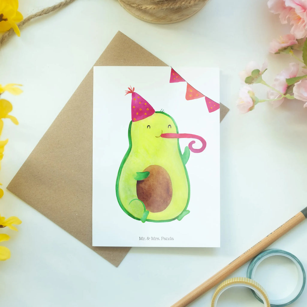 Grußkarte Avocado Birthday Grußkarte, Klappkarte, Einladungskarte, Glückwunschkarte, Hochzeitskarte, Geburtstagskarte, Karte, Ansichtskarten, Avocado, Veggie, Vegan, Gesund