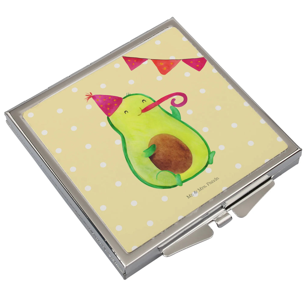 Handtaschenspiegel quadratisch Avocado Birthday Spiegel, Handtasche, Quadrat, silber, schminken, Schminkspiegel, Avocado, Veggie, Vegan, Gesund