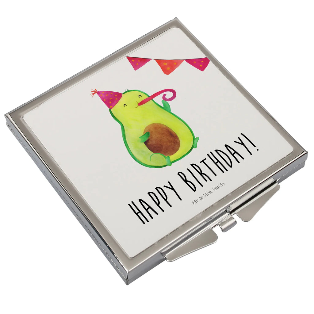 Handtaschenspiegel quadratisch Avocado Birthday Spiegel, Handtasche, Quadrat, silber, schminken, Schminkspiegel, Avocado, Veggie, Vegan, Gesund