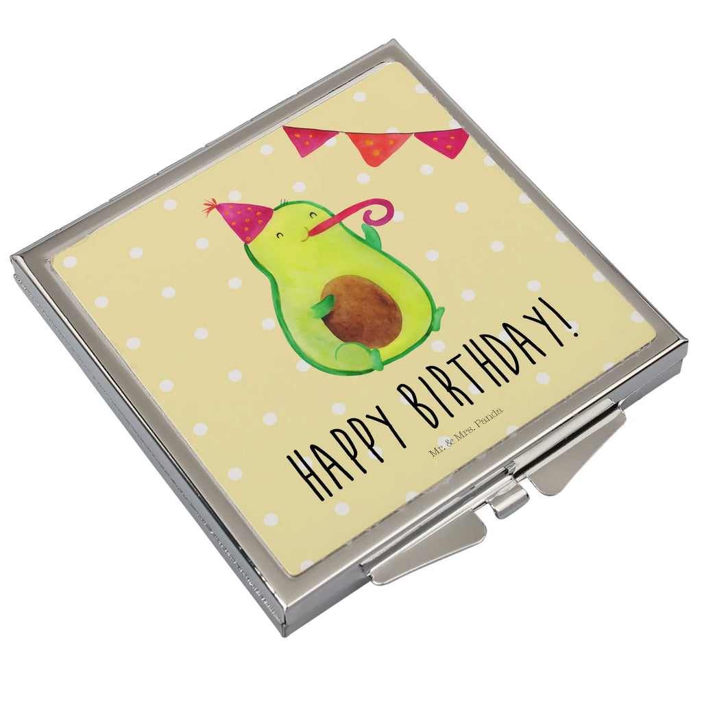 Handtaschenspiegel quadratisch Avocado Birthday Spiegel, Handtasche, Quadrat, silber, schminken, Schminkspiegel, Avocado, Veggie, Vegan, Gesund