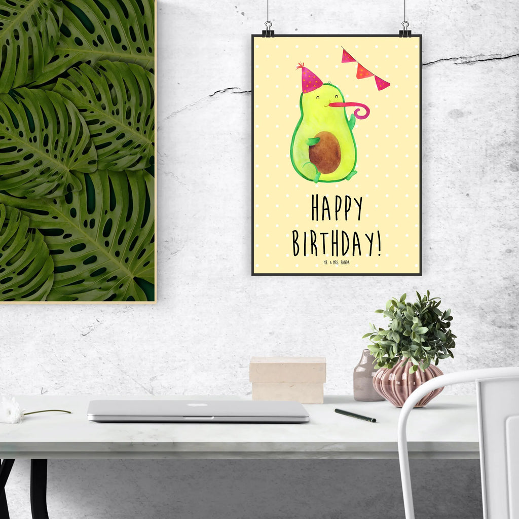 Poster Avocado Geburtstag Poster, Wandposter, Bild, Wanddeko, Küchenposter, Kinderposter, Wanddeko Bild, Raumdekoration, Wanddekoration, Handgemaltes Poster, Mr. & Mrs. Panda Poster, Designposter, Kunstdruck, Posterdruck, Avocado, Veggie, Vegan, Gesund