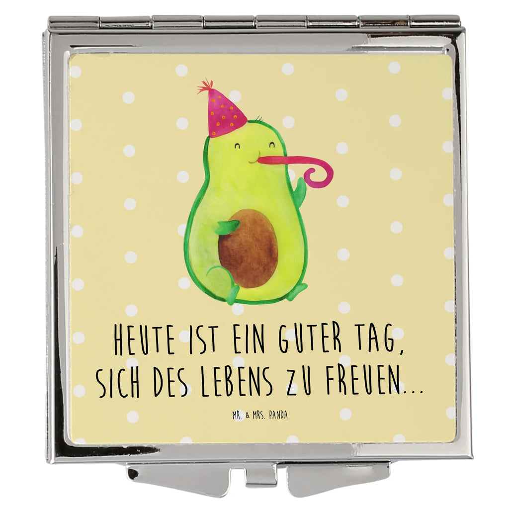 Handtaschenspiegel quadratisch Avocado Partyhupe Spiegel, Handtasche, Quadrat, silber, schminken, Schminkspiegel, Avocado, Veggie, Vegan, Gesund, Party, Feierlichkeit, Feier, Fete, Geburtstag, Gute Laune, Tröte