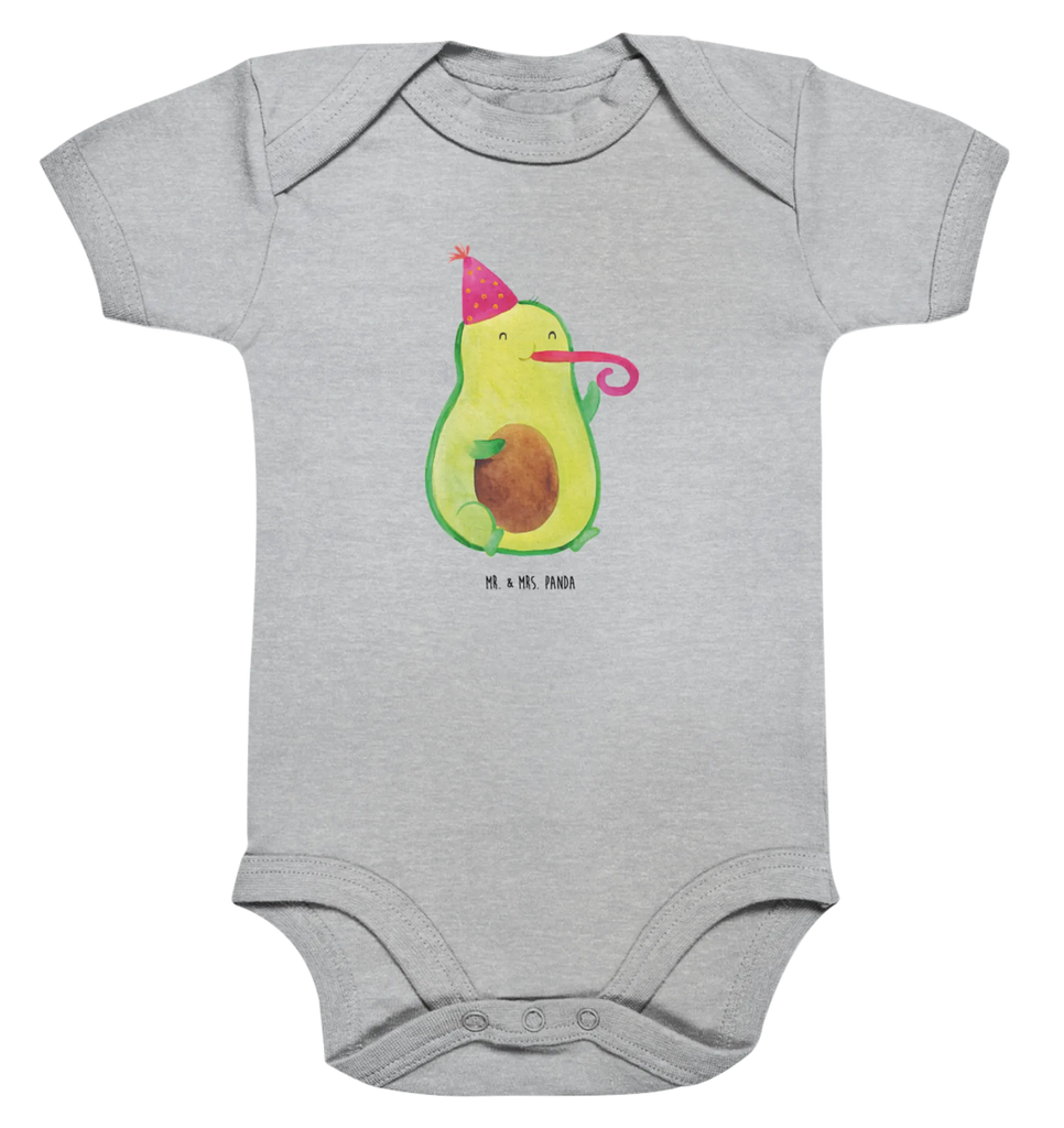 Organic Baby Body Avocado Feier Babykleidung, Babystrampler, Strampler, Wickelbody, Baby Erstausstattung, Junge, Mädchen, Avocado, Veggie, Vegan, Gesund, Party, Feierlichkeit, Feier, Fete, Geburtstag, Gute Laune, Tröte