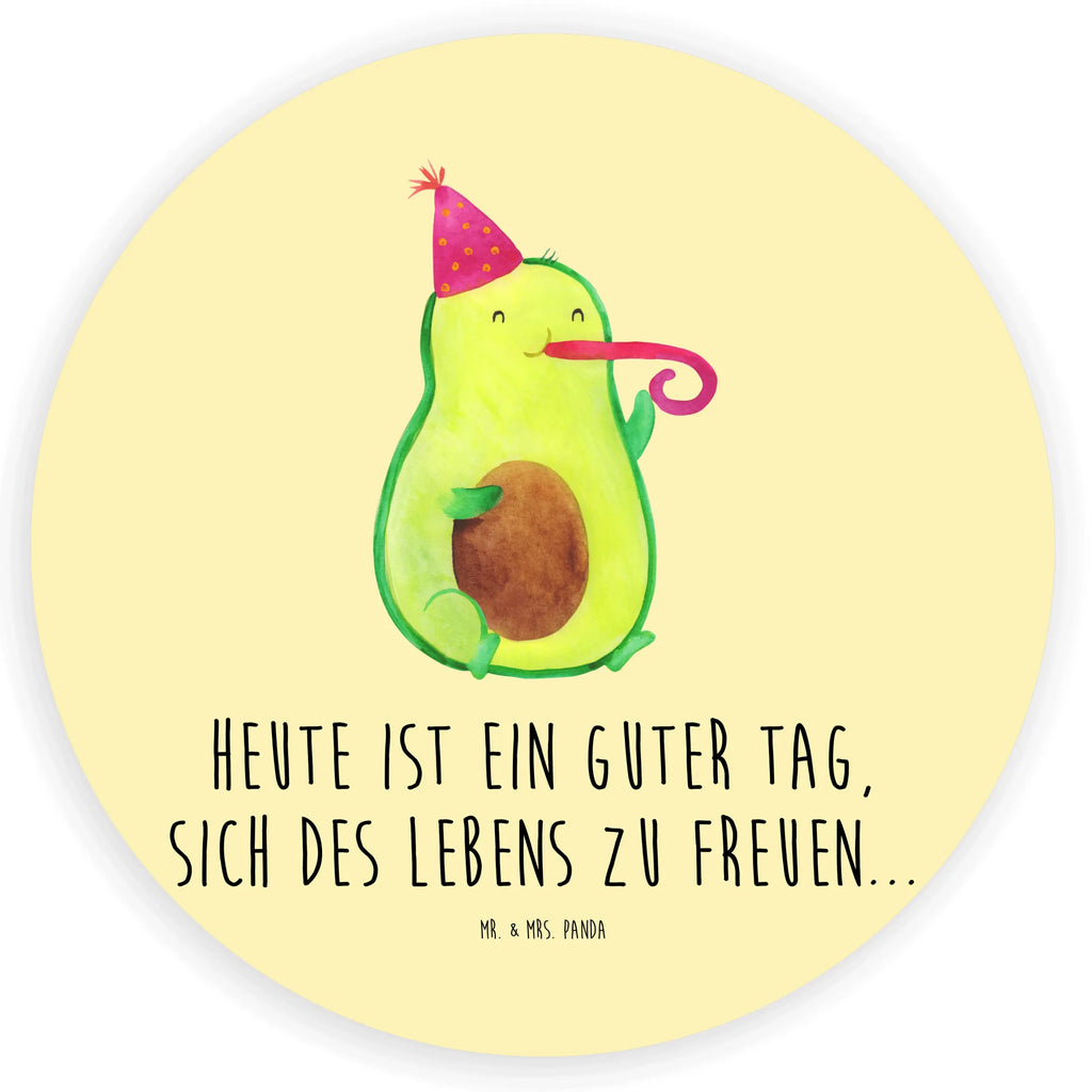 Rund Aufkleber Avocado Partyhupe Sticker, Aufkleber, Etikett, Avocado, Veggie, Vegan, Gesund, Party, Feierlichkeit, Feier, Fete, Geburtstag, Gute Laune, Tröte