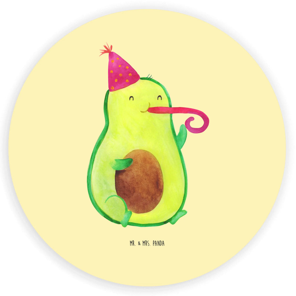 Rund Aufkleber Avocado Partyhupe Sticker, Aufkleber, Etikett, Avocado, Veggie, Vegan, Gesund, Party, Feierlichkeit, Feier, Fete, Geburtstag, Gute Laune, Tröte