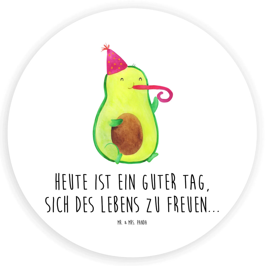 Rund Aufkleber Avocado Partyhupe Sticker, Aufkleber, Etikett, Avocado, Veggie, Vegan, Gesund, Party, Feierlichkeit, Feier, Fete, Geburtstag, Gute Laune, Tröte