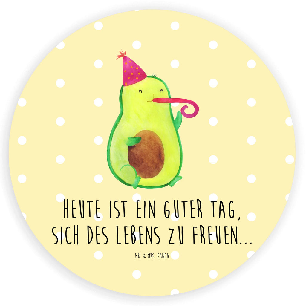 Rund Aufkleber Avocado Partyhupe Sticker, Aufkleber, Etikett, Avocado, Veggie, Vegan, Gesund, Party, Feierlichkeit, Feier, Fete, Geburtstag, Gute Laune, Tröte