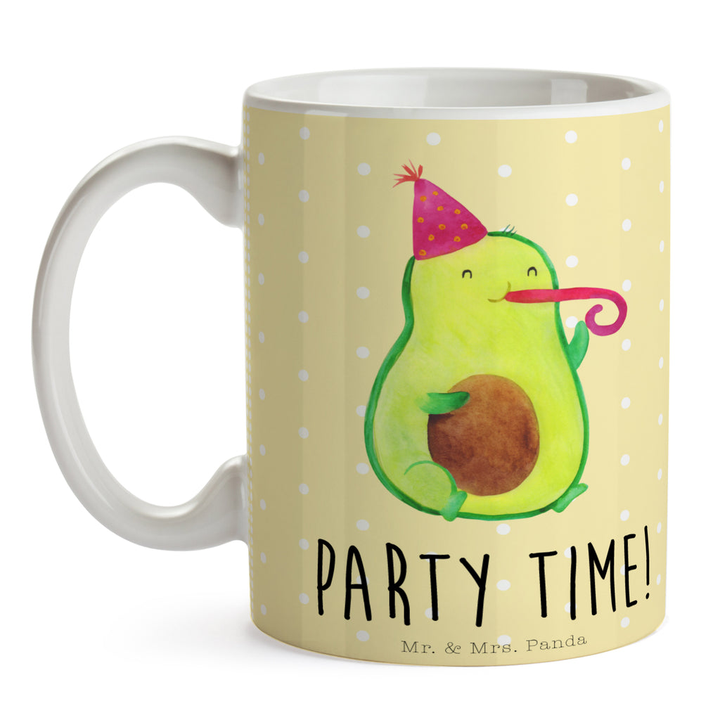 Tasse Avocado Party Time Tasse, Kaffeetasse, Teetasse, Becher, Kaffeebecher, Teebecher, Keramiktasse, Porzellantasse, Büro Tasse, Geschenk Tasse, Tasse Sprüche, Tasse Motive, Kaffeetassen, Tasse bedrucken, Designer Tasse, Cappuccino Tassen, Schöne Teetassen, Avocado, Veggie, Vegan, Gesund