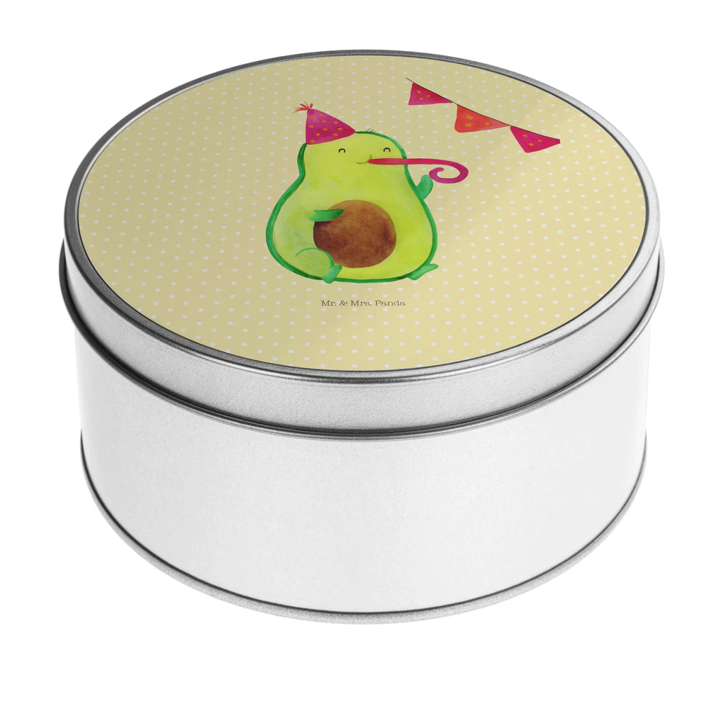 Blechdose rund Avocado Party Zeit Metalldose, Keksdose, Dose, Vorratsdose, Geschenkbox, Lunchbox, Aufbewahrungsbox, Vorratsdosen, Metallkiste, Metallbox, Metallboxen, Aufbewahrungskiste, Geschenkkiste, Blechdosen mit Deckel, Metallkiste mit Deckel, Vorratsdosen mit Deckel, Metall Dose, Avocado, Veggie, Vegan, Gesund