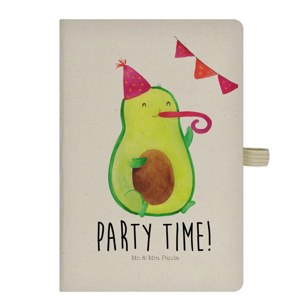 Baumwoll Notizbuch Avocado Party Time Notizen, Eintragebuch, Tagebuch, Notizblock, Adressbuch, Journal, Kladde, Skizzenbuch, Notizheft, Schreibbuch, Schreibheft, Avocado, Veggie, Vegan, Gesund