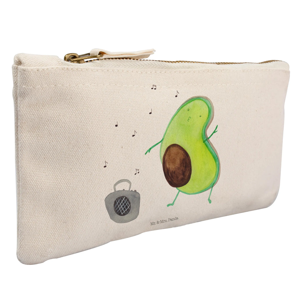 Schminktasche Avocado tanzt Schminktasche, Kosmetiktasche, Kosmetikbeutel, Stiftemäppchen, Etui, Federmappe, Makeup, XXL, Schminketui, Kosmetiketui, Schlamperetui, Avocado, Veggie, Vegan, Gesund