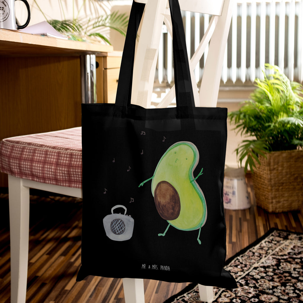 Tragetasche Avocado tanzt Beuteltasche, Beutel, Einkaufstasche, Jutebeutel, Stoffbeutel, Tasche, Shopper, Umhängetasche, Strandtasche, Schultertasche, Stofftasche, Tragetasche, Badetasche, Jutetasche, Einkaufstüte, Laptoptasche, Avocado, Veggie, Vegan, Gesund