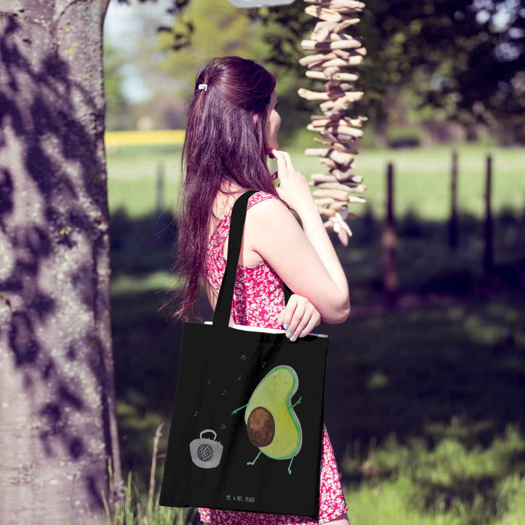 Tragetasche Avocado tanzt Beuteltasche, Beutel, Einkaufstasche, Jutebeutel, Stoffbeutel, Tasche, Shopper, Umhängetasche, Strandtasche, Schultertasche, Stofftasche, Tragetasche, Badetasche, Jutetasche, Einkaufstüte, Laptoptasche, Avocado, Veggie, Vegan, Gesund