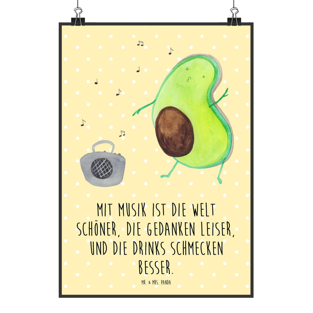 Poster Avocado tanzt Poster, Wandposter, Bild, Wanddeko, Küchenposter, Kinderposter, Wanddeko Bild, Raumdekoration, Wanddekoration, Handgemaltes Poster, Mr. & Mrs. Panda Poster, Designposter, Kunstdruck, Posterdruck, Avocado, Veggie, Vegan, Gesund