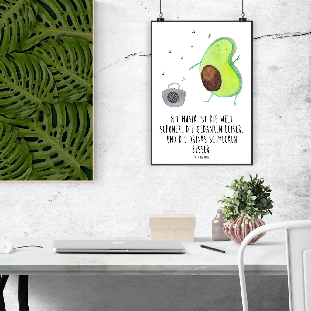 Poster Avocado tanzt Poster, Wandposter, Bild, Wanddeko, Küchenposter, Kinderposter, Wanddeko Bild, Raumdekoration, Wanddekoration, Handgemaltes Poster, Mr. & Mrs. Panda Poster, Designposter, Kunstdruck, Posterdruck, Avocado, Veggie, Vegan, Gesund