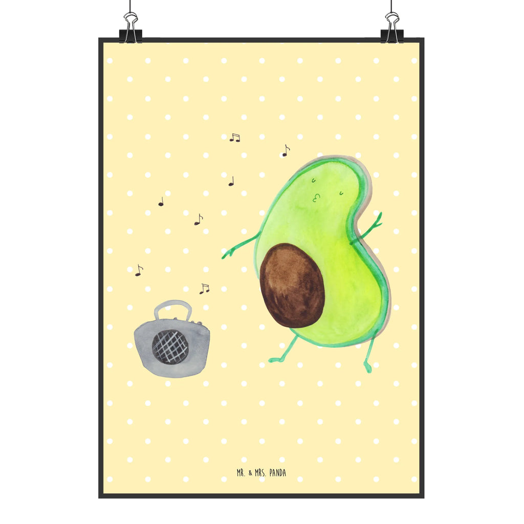 Poster Avocado tanzt Poster, Wandposter, Bild, Wanddeko, Küchenposter, Kinderposter, Wanddeko Bild, Raumdekoration, Wanddekoration, Handgemaltes Poster, Mr. & Mrs. Panda Poster, Designposter, Kunstdruck, Posterdruck, Avocado, Veggie, Vegan, Gesund