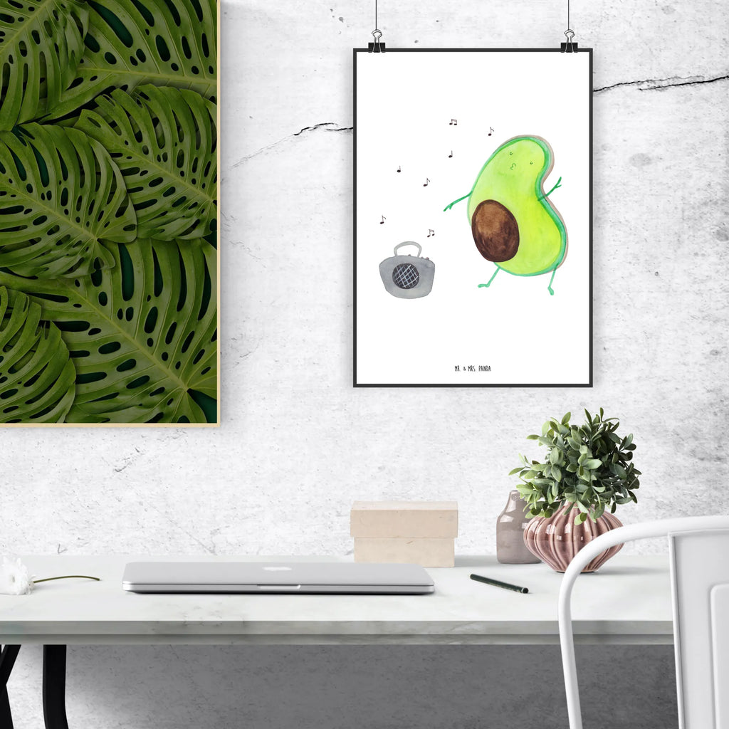 Poster Avocado tanzt Poster, Wandposter, Bild, Wanddeko, Küchenposter, Kinderposter, Wanddeko Bild, Raumdekoration, Wanddekoration, Handgemaltes Poster, Mr. & Mrs. Panda Poster, Designposter, Kunstdruck, Posterdruck, Avocado, Veggie, Vegan, Gesund