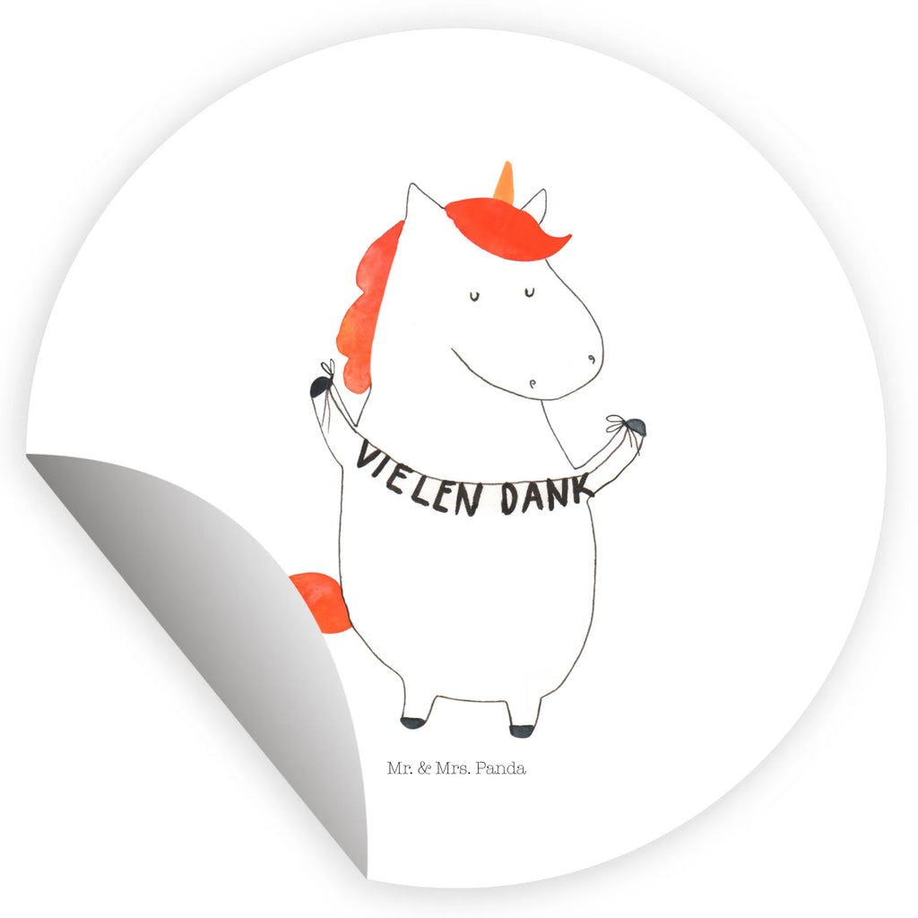 Rund Aufkleber Einhorn Vielen Dank Sticker, Aufkleber, Etikett, Einhorn, Einhörner, Einhorn Deko, Pegasus, Unicorn, Danke, vielen Dank, Dankeschön, Danksagung