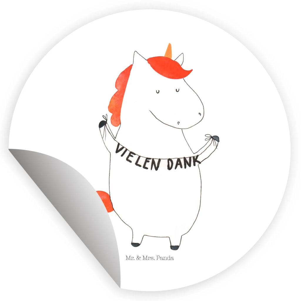 Rund Aufkleber Einhorn Vielen Dank Sticker, Aufkleber, Etikett, Einhorn, Einhörner, Einhorn Deko, Pegasus, Unicorn, Danke, vielen Dank, Dankeschön, Danksagung