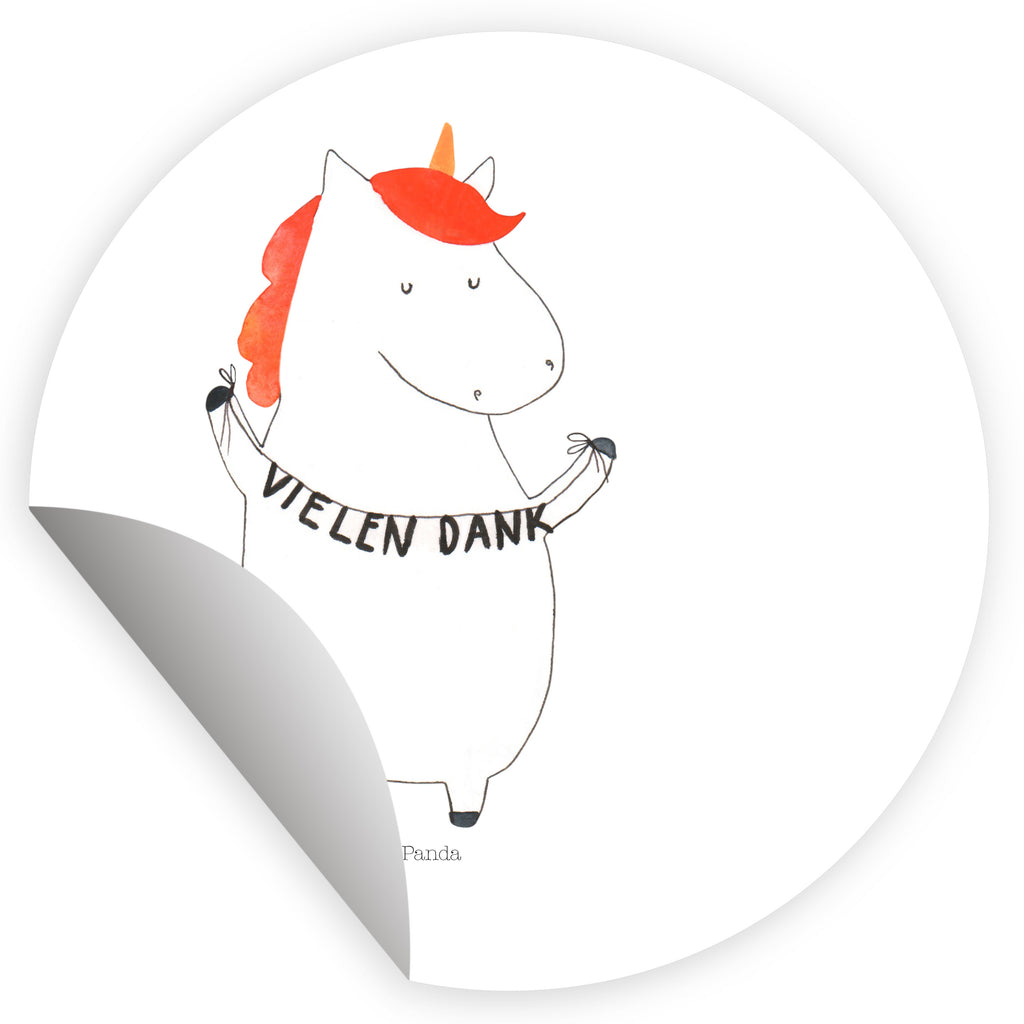 Rund Aufkleber Einhorn Vielen Dank Sticker, Aufkleber, Etikett, Einhorn, Einhörner, Einhorn Deko, Pegasus, Unicorn, Danke, vielen Dank, Dankeschön, Danksagung