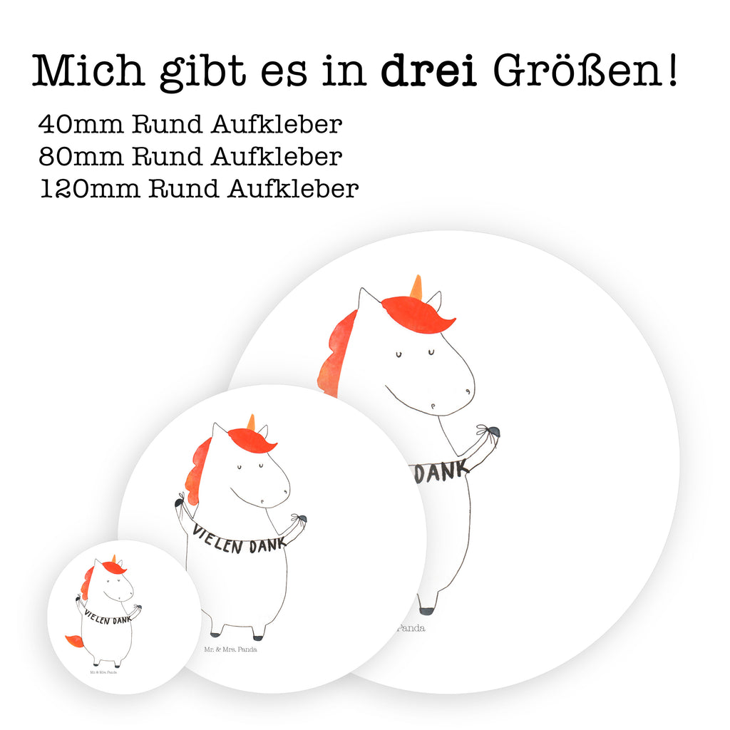 Rund Aufkleber Einhorn Vielen Dank Sticker, Aufkleber, Etikett, Einhorn, Einhörner, Einhorn Deko, Pegasus, Unicorn, Danke, vielen Dank, Dankeschön, Danksagung