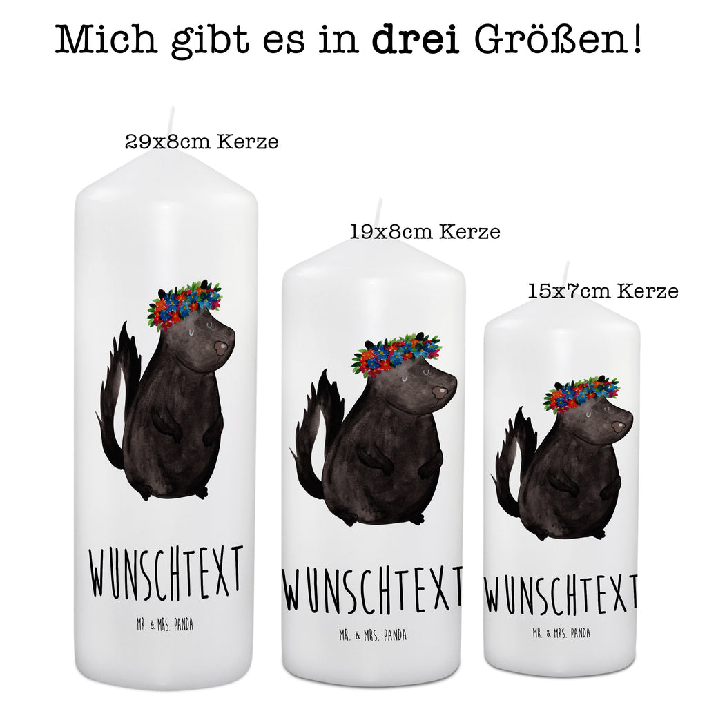 Personalisierte Kerze Stinktier Blumenmaedchen Kerze, Taufkerze, Kommunionskerze, Geburtstagskerze, Geschenk Kerze, Taufgeschenk Kerze, Kerze mit Druck, Besondere Kerze, Geschenkidee Kerze, Kerze für Kommunion, kerze personalisiert, personalisierte kerze, personalisierte kerzen, Stinktier, Skunk, Wildtier, Raubtier, Stinker, Stinki, Yoga, Namaste, Lebe, Liebe, Lache