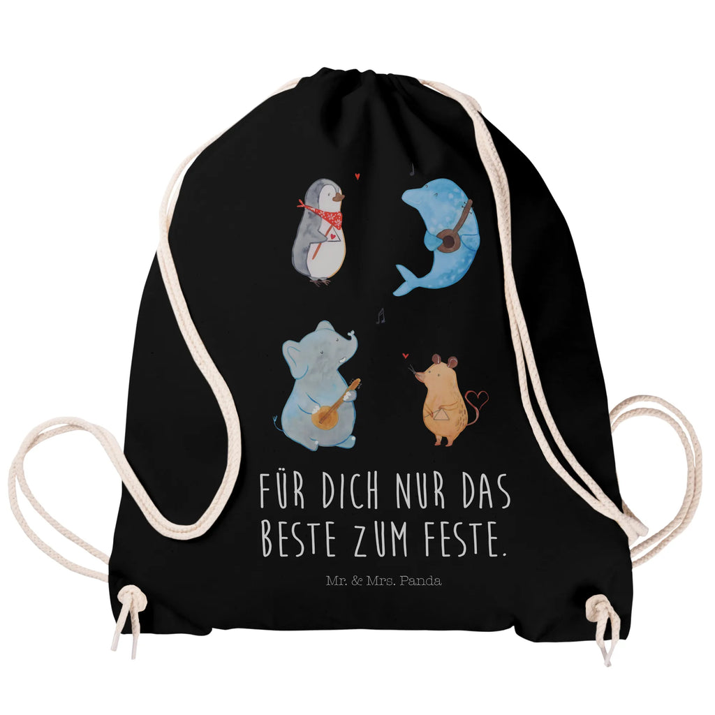 Sportbeutel Big Band Sportbeutel, Turnbeutel, Beutel, Sporttasche, Tasche, Stoffbeutel, Sportbeutel Kinder, Gymsack, Beutel Rucksack, Kleine Sporttasche, Sportzubehör, Turnbeutel Baumwolle, Tiermotive, Gute Laune, lustige Sprüche, Tiere, Hund, Pinguin, Maus, Elefant, Delfin, Gitarre, Band, Triangel, Musikanten, Musik